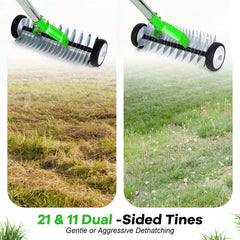 Torquen closeup of steel tines demonstrating durable penetration and thatch removal