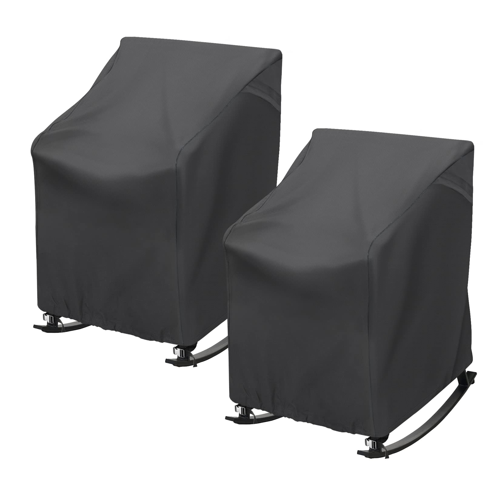 TORUTA front view of covers on two rocking chairs showing protection