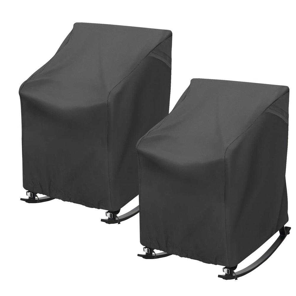 TORUTA front view of covers on two rocking chairs showing protection