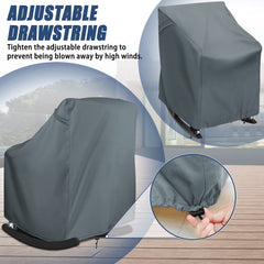 TORUTA cover fitted on outdoor rocker demonstrating weather protection