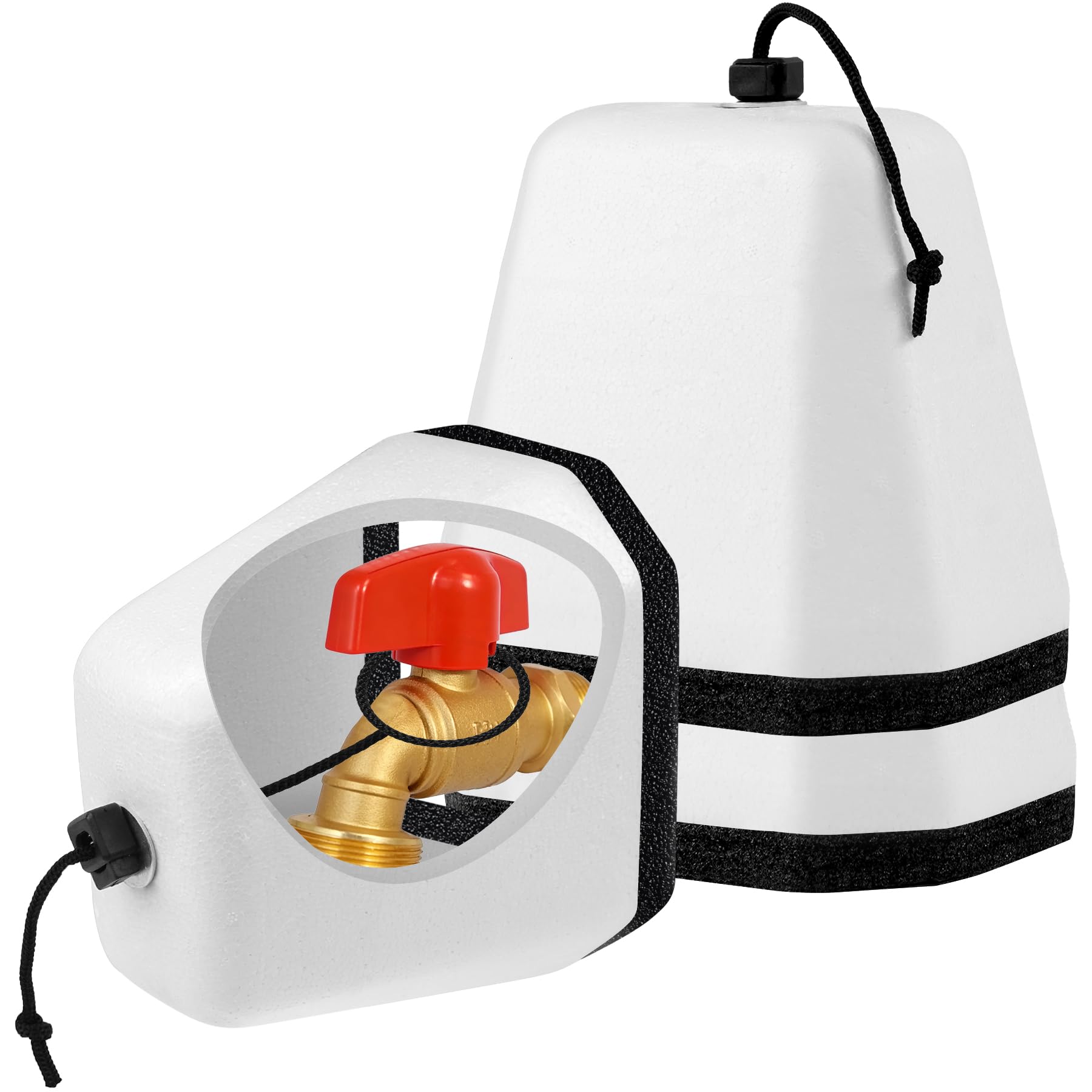 TOSELBAI front view of white faucet cover showing full protection benefit