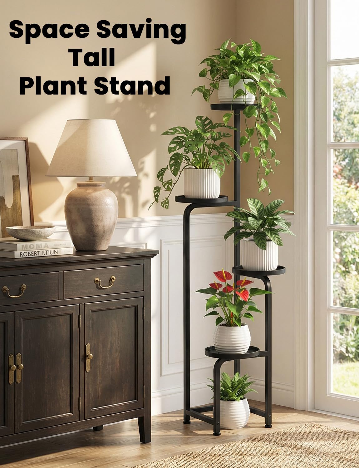 TOSKING bottom tier next to pot for size comparison and space efficiency