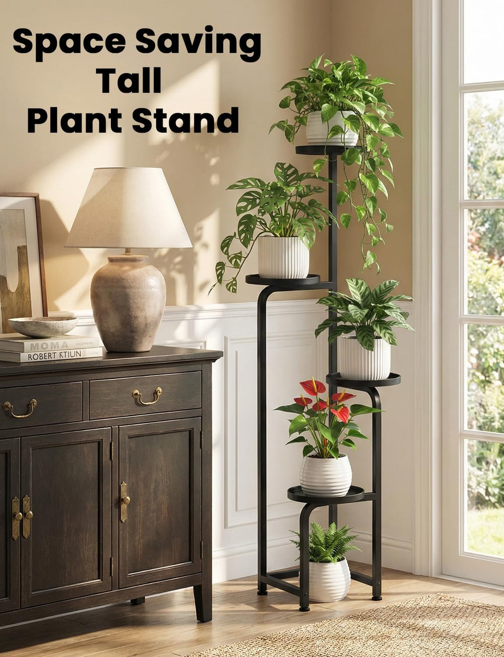 TOSKING bottom tier next to pot for size comparison and space efficiency