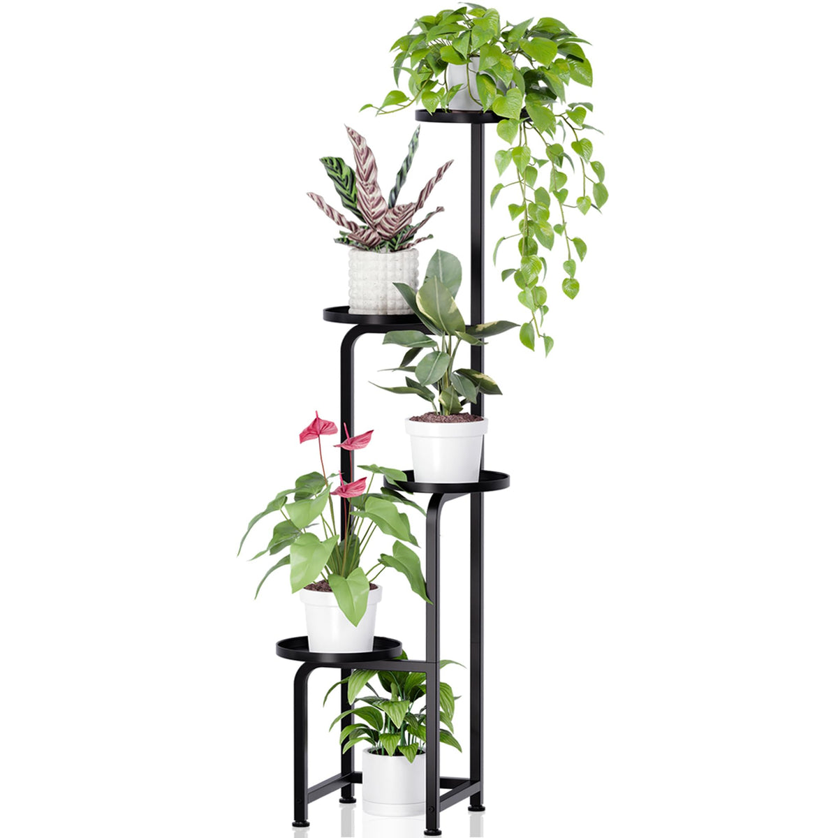 TOSKING front view of the corner plant stand showing vertical display benefit