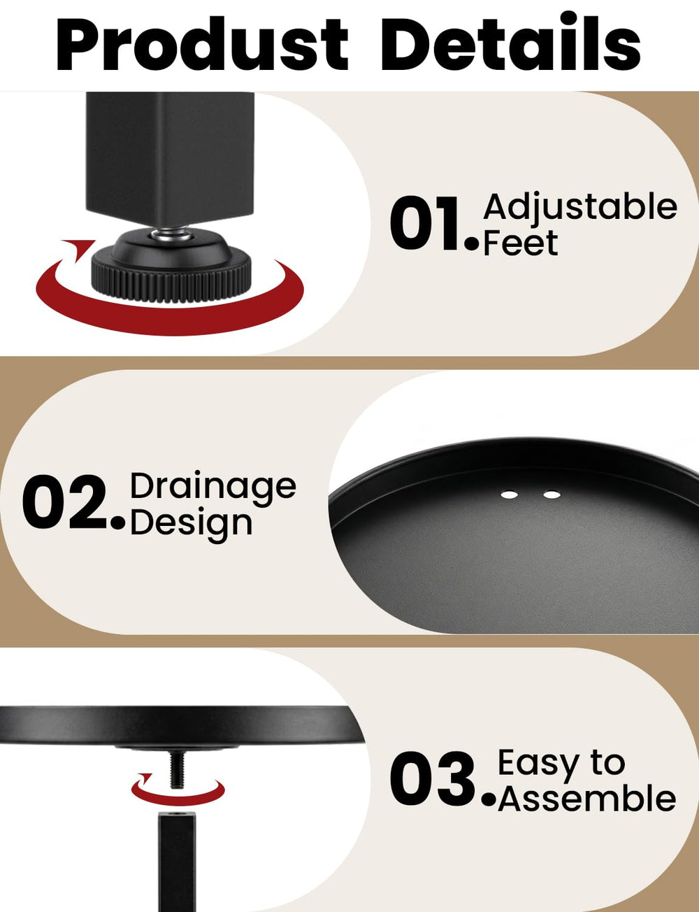 TOSKING top tier with potted plant illustrating easy access and visibility