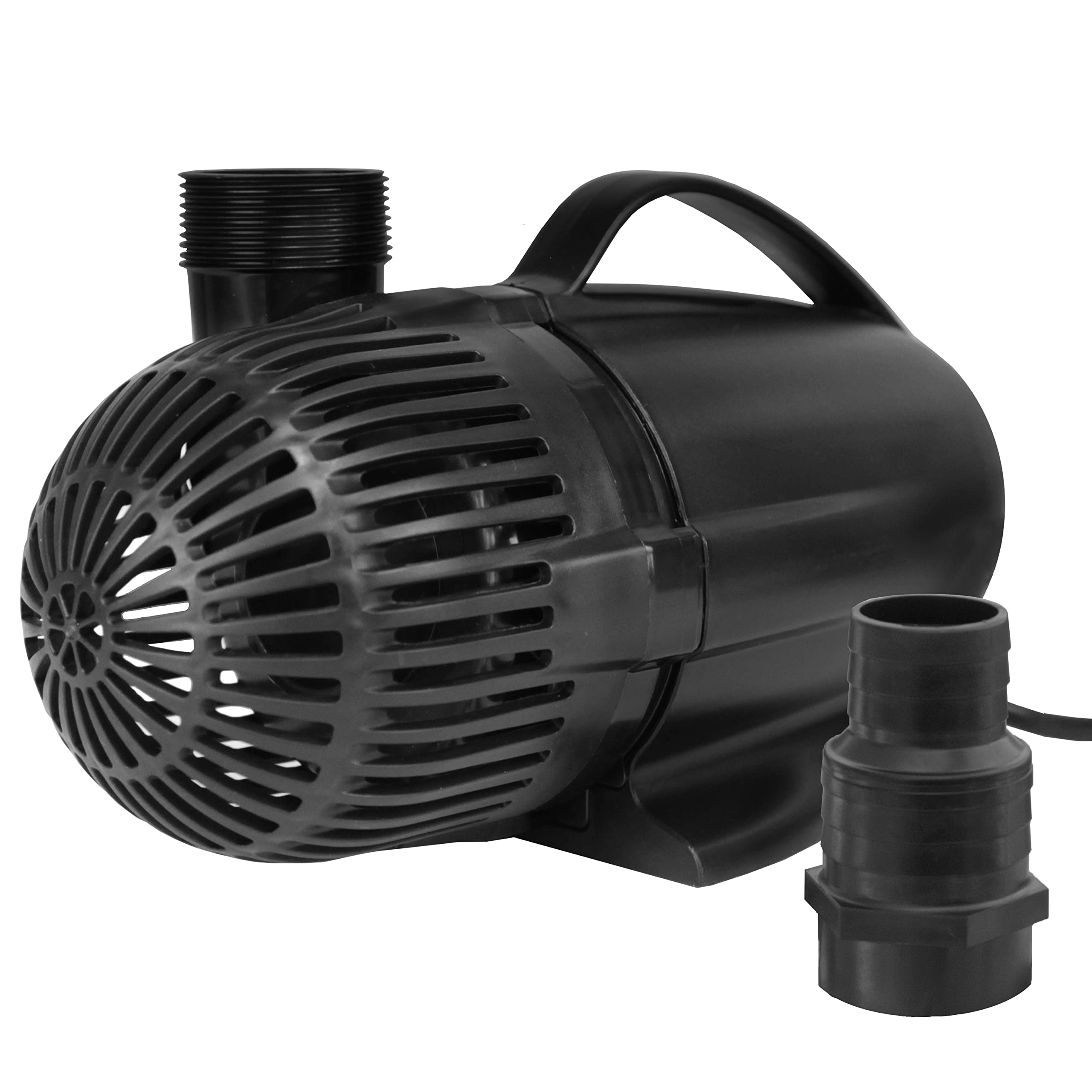TotalPond front view showing pump body and benefits of reliable flow