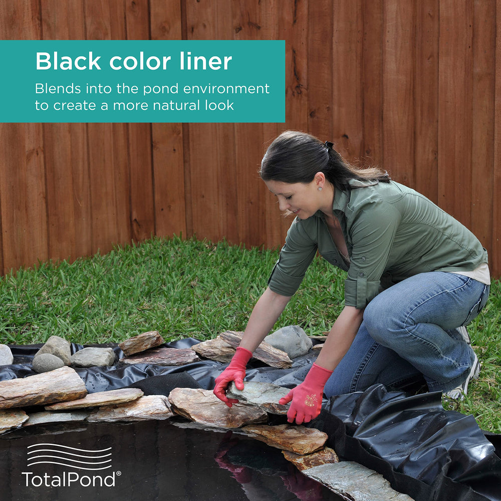TotalPond liner edge overlap showing secure seam protection