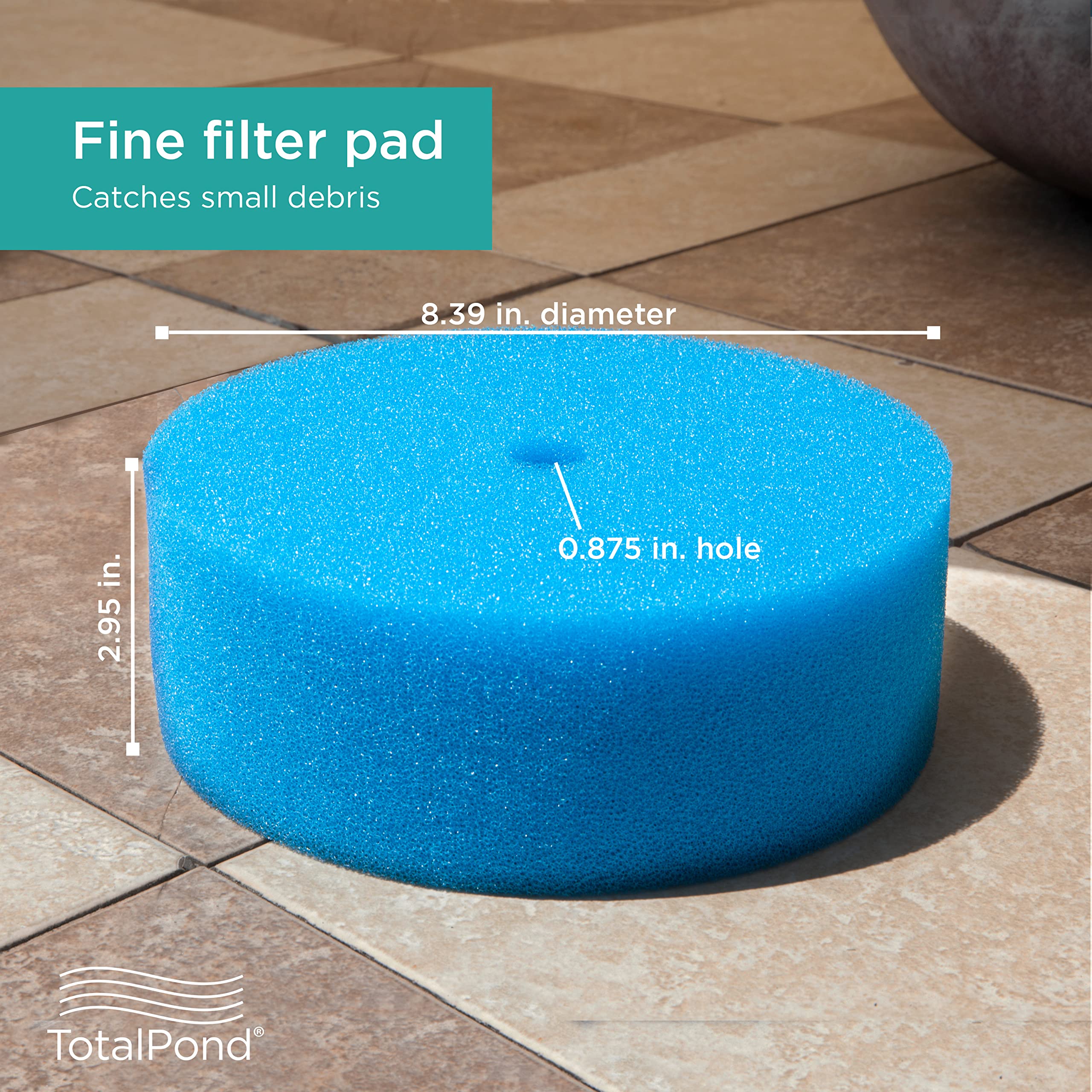 TotalPond fine pad close-up revealing tight pores for capturing silt and micro particles