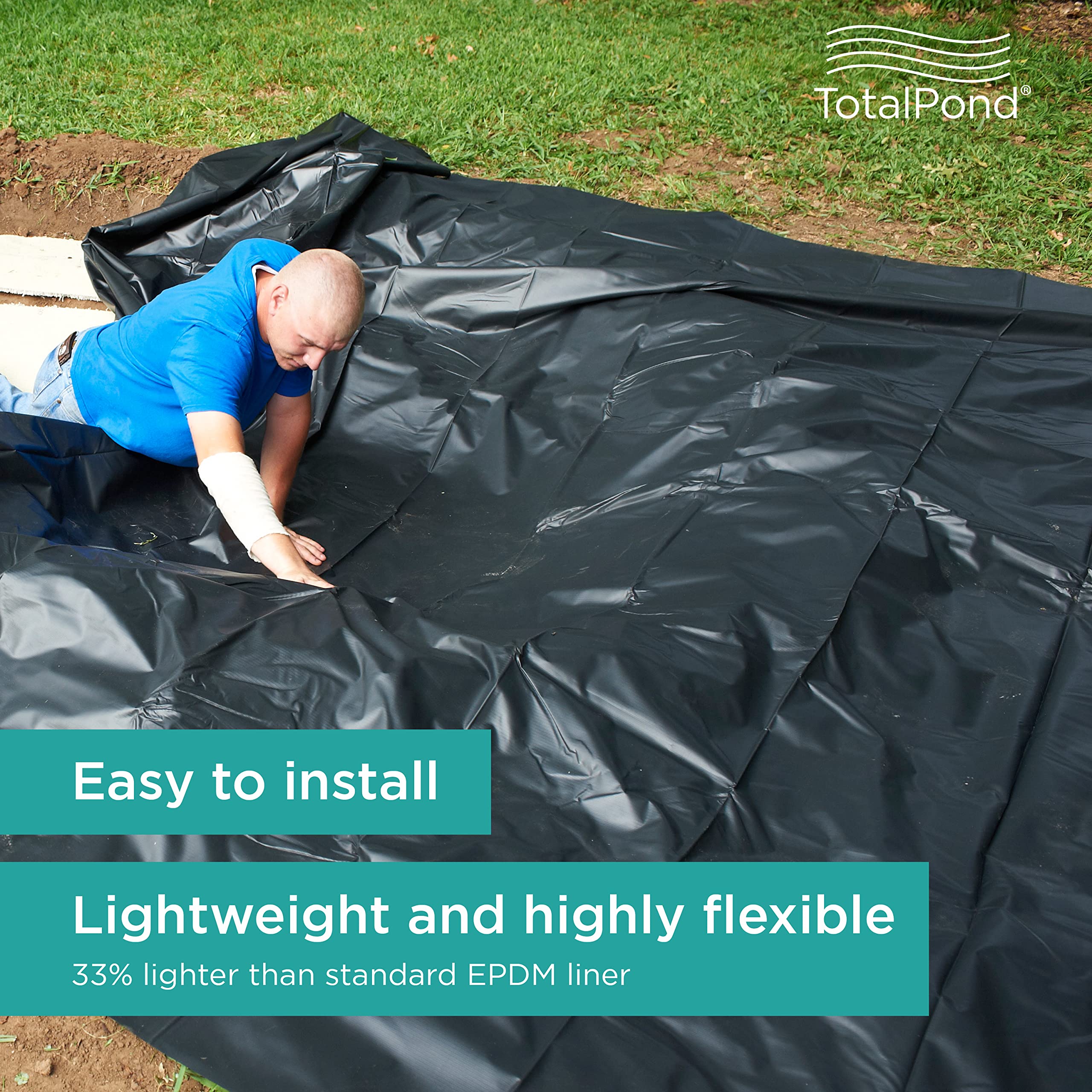 TotalPond liner installed with koi pond demonstrating safe aquatic habitat