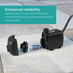 TotalPond installed in stone fountain demonstrating effective water flow