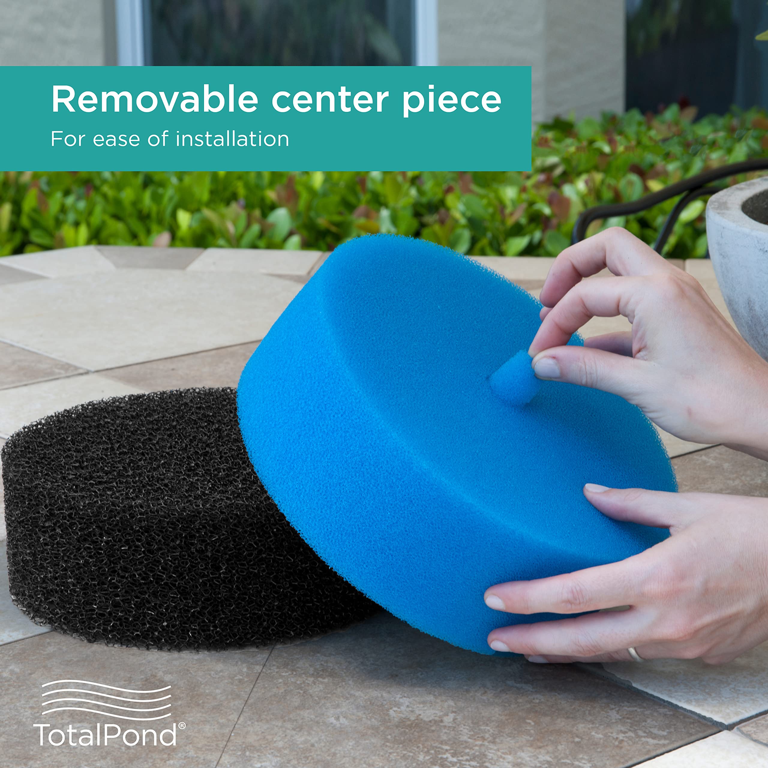 TotalPond pads next to ruler demonstrating correct size and easy fit