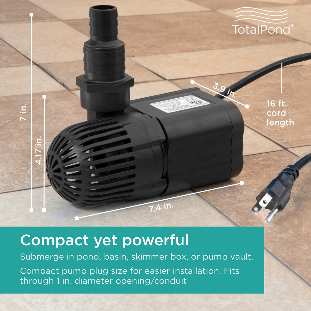 TotalPond impeller closeup revealing corrosion-resistant design and efficient pumping