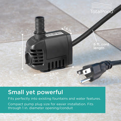 TotalPond pump top detail revealing impeller access for easy cleaning