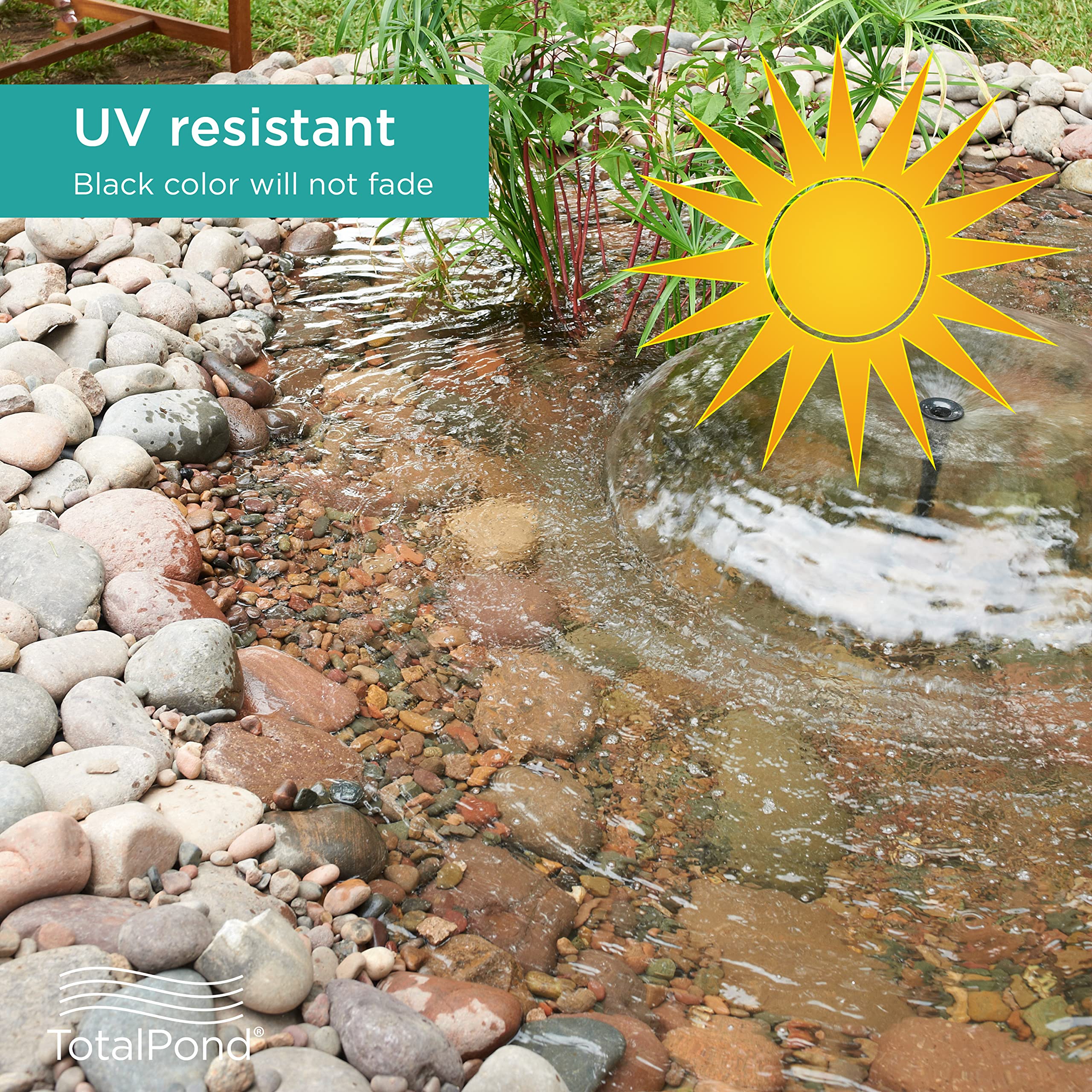 TotalPond reinforced polyester weave close-up showing puncture resistance benefit