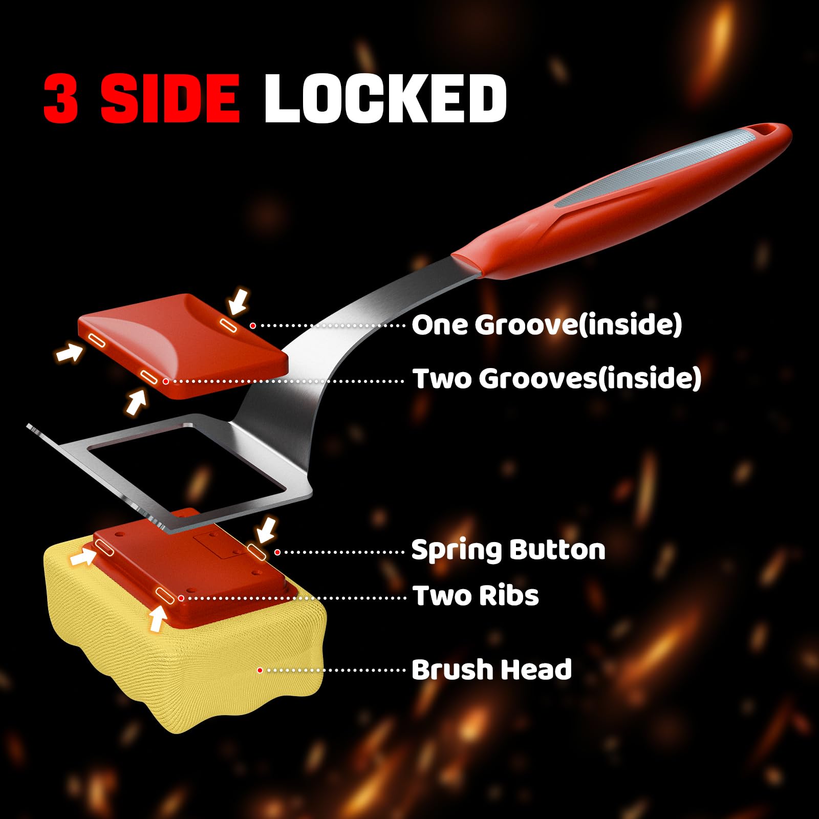 TOUDABBQ detachable head demonstration for easy cleaning and replacement