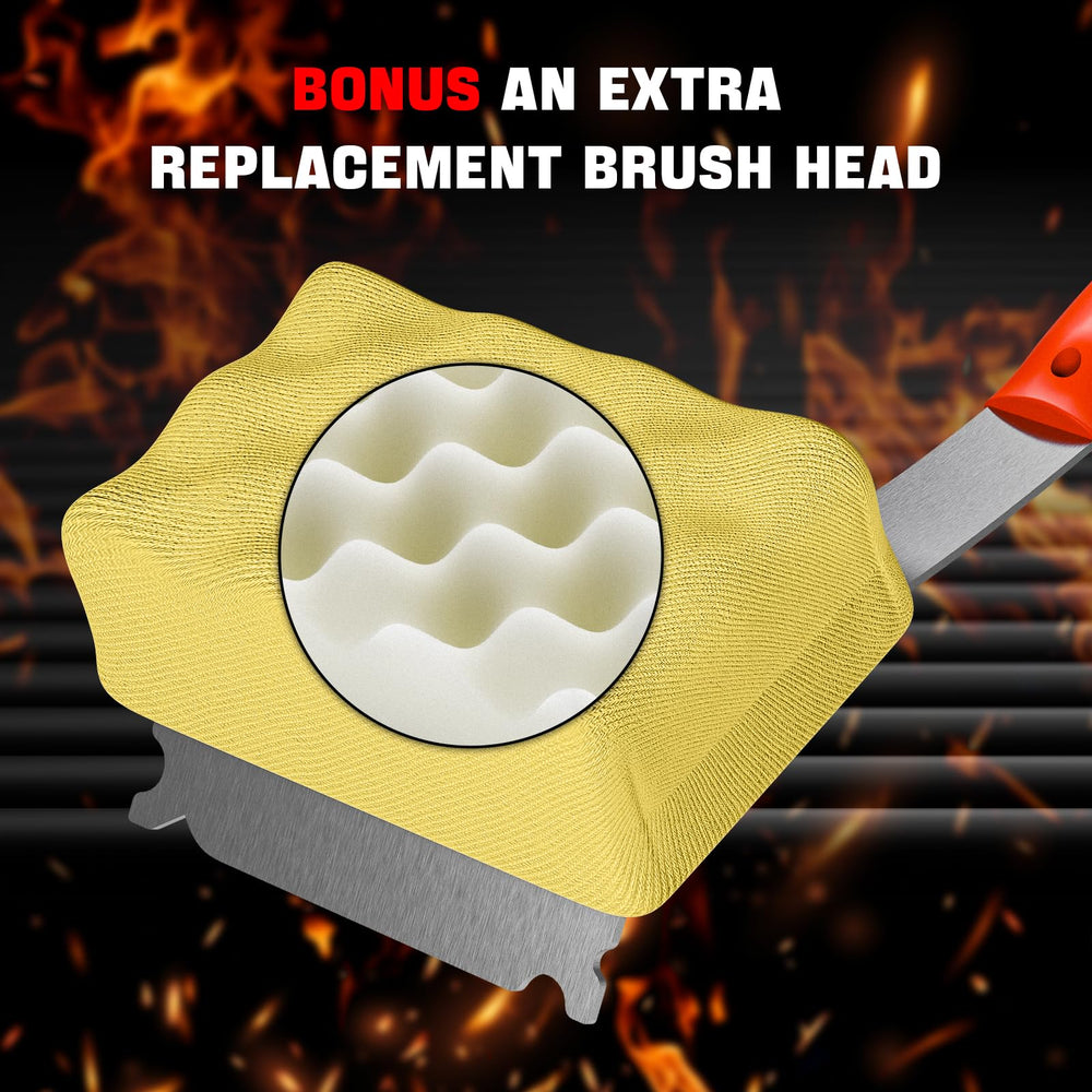 TOUDABBQ replacement head set included to extend brush lifespan