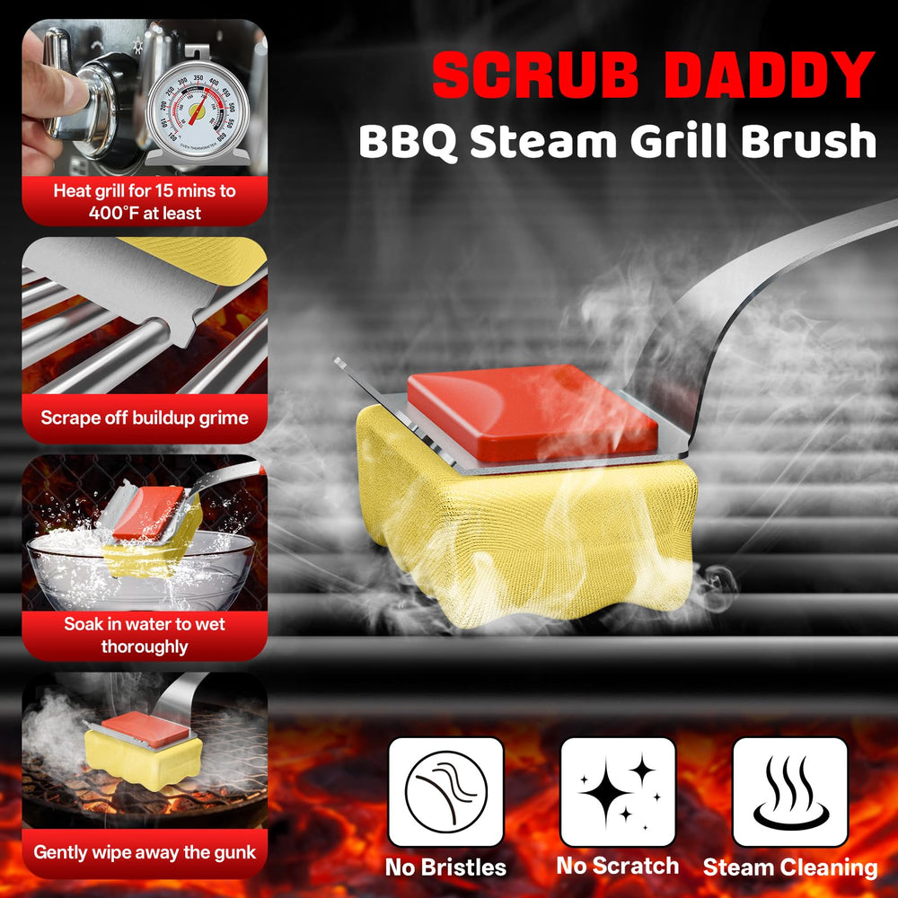 TOUDABBQ stainless-steel scraper detail built for heavy debris removal