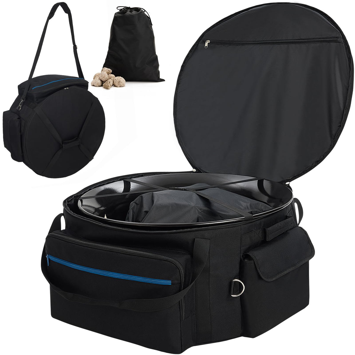 TOURCYCLE front view of packed bag showing neat organization and protection