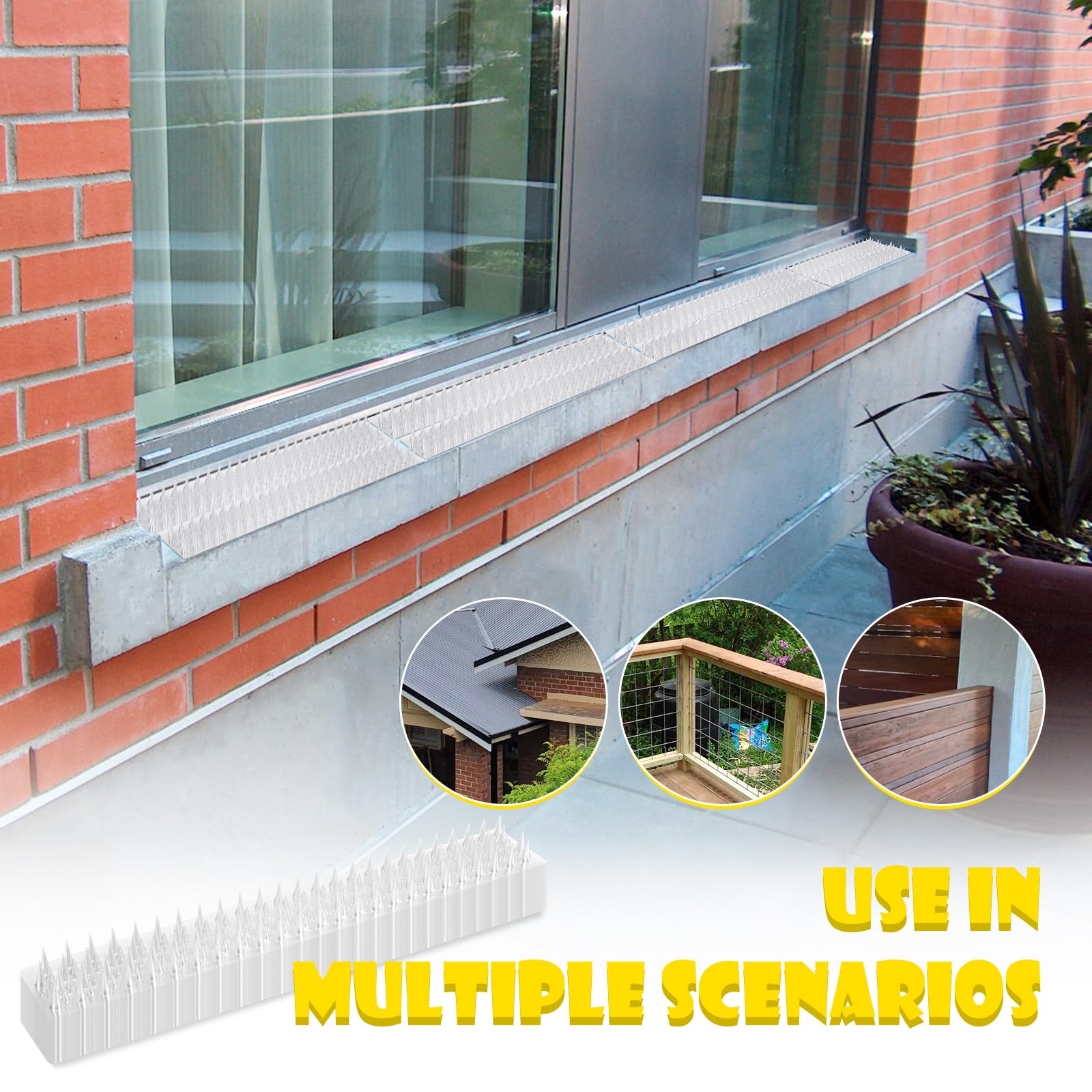 Touri spikes on a balcony edge providing discreet bird prevention