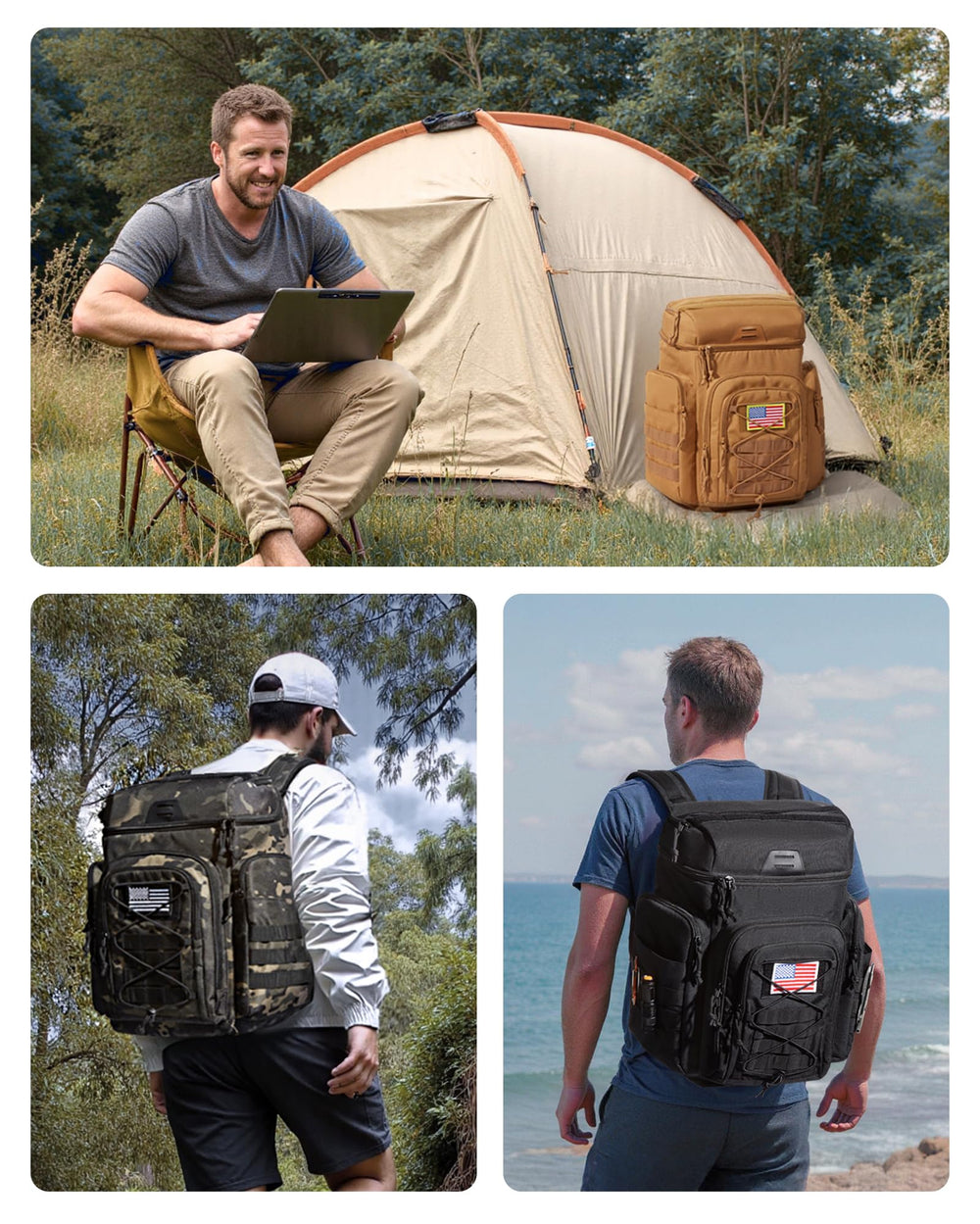 TOURIT cooler backpack in outdoor setting for hands-free transport convenience