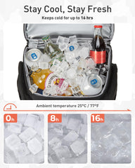 TOURIT lower compartment open revealing cans and ice packs for long chill