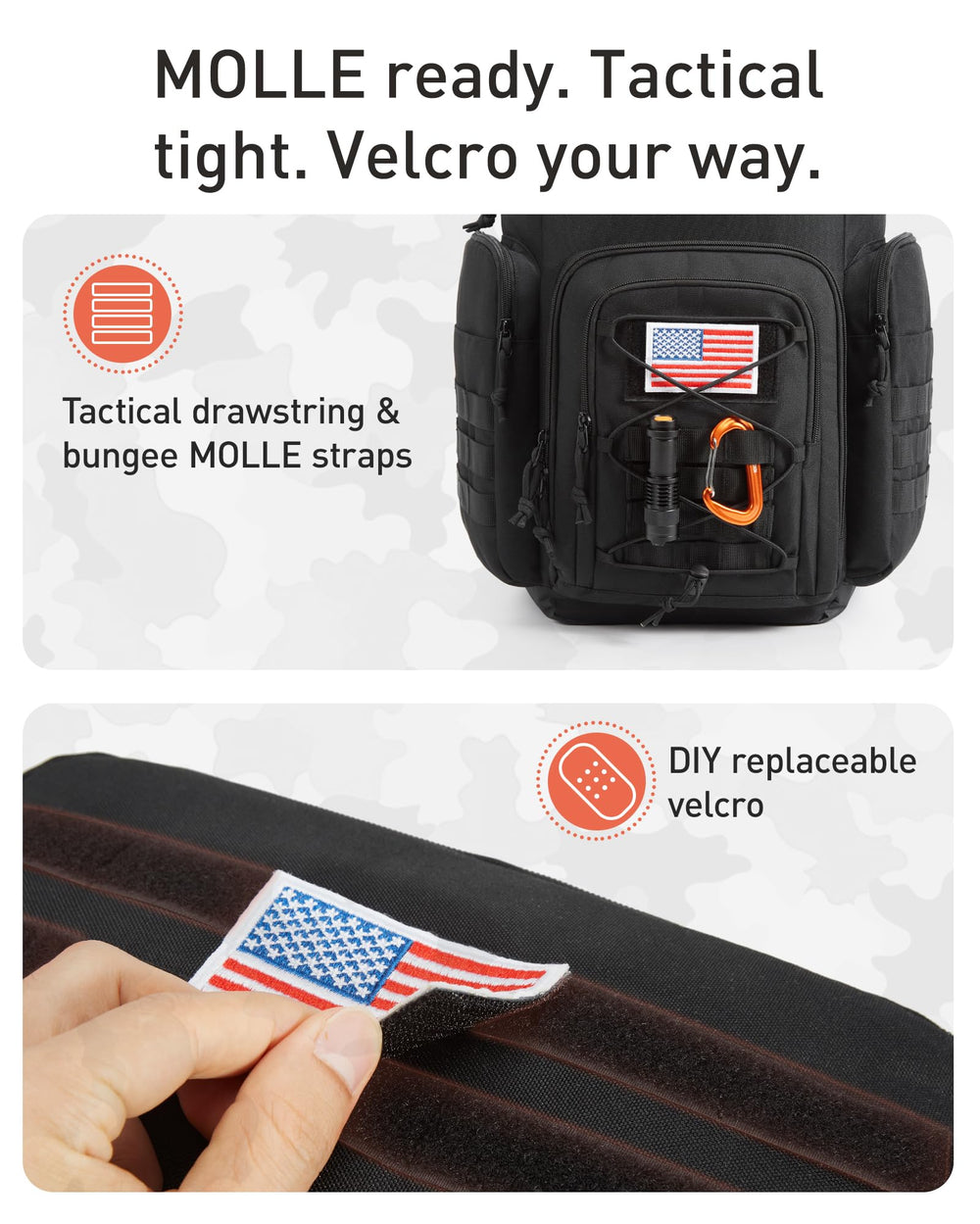 TOURIT padded back panel and wide straps providing breathable comfort on hikes