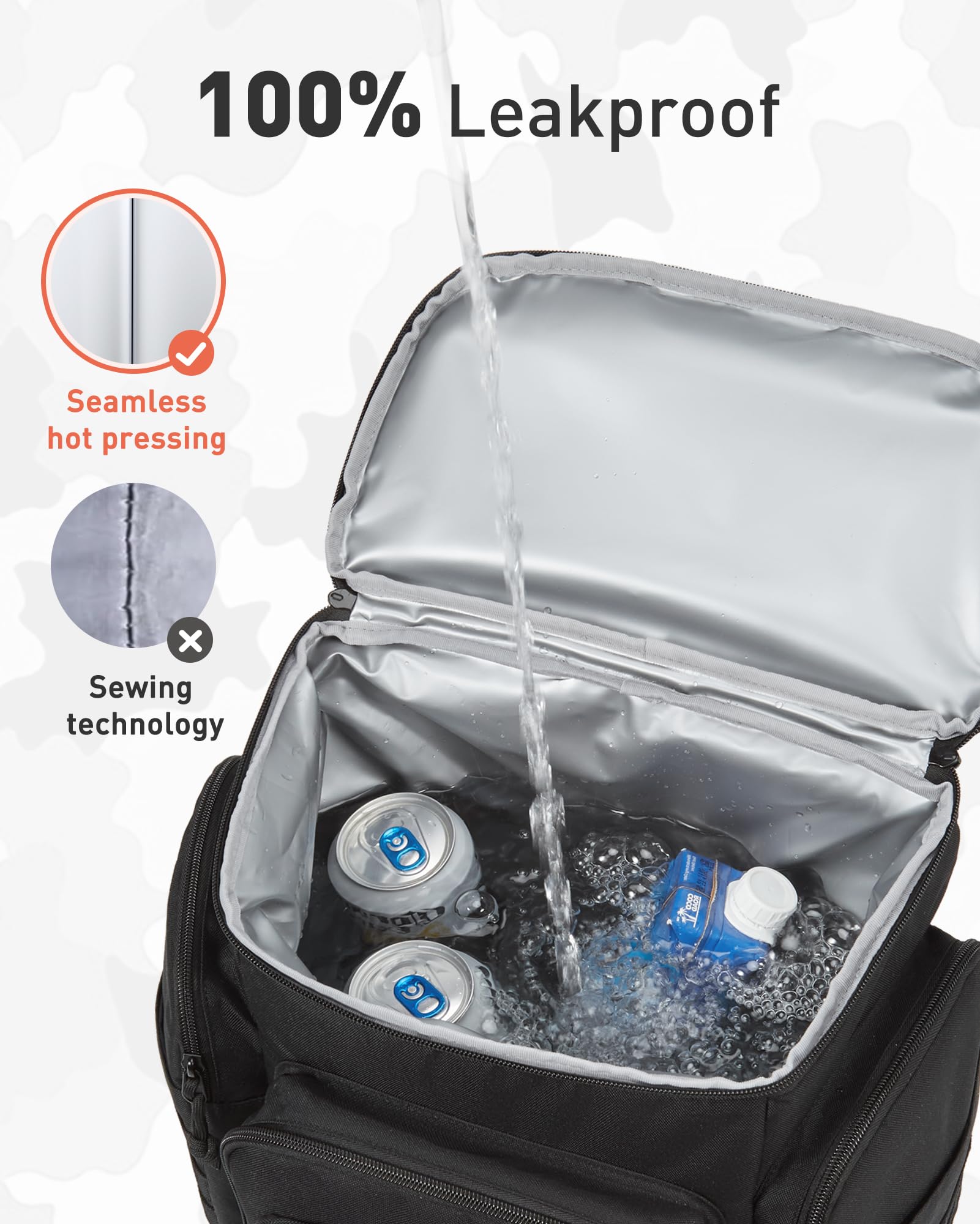 TOURIT upper dry compartment open with phone and snacks for protection