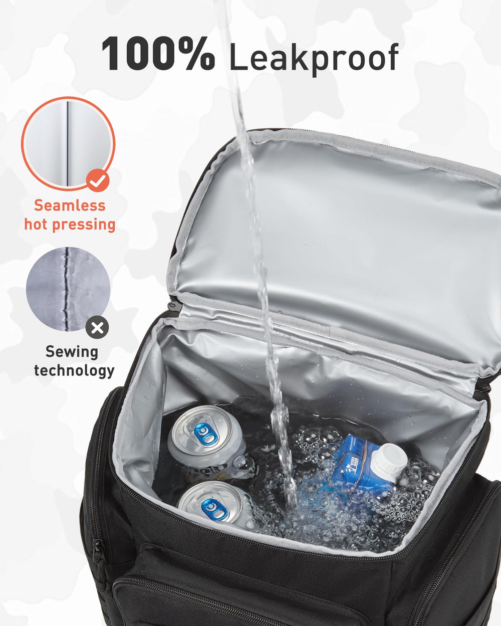 TOURIT upper dry compartment open with phone and snacks for protection