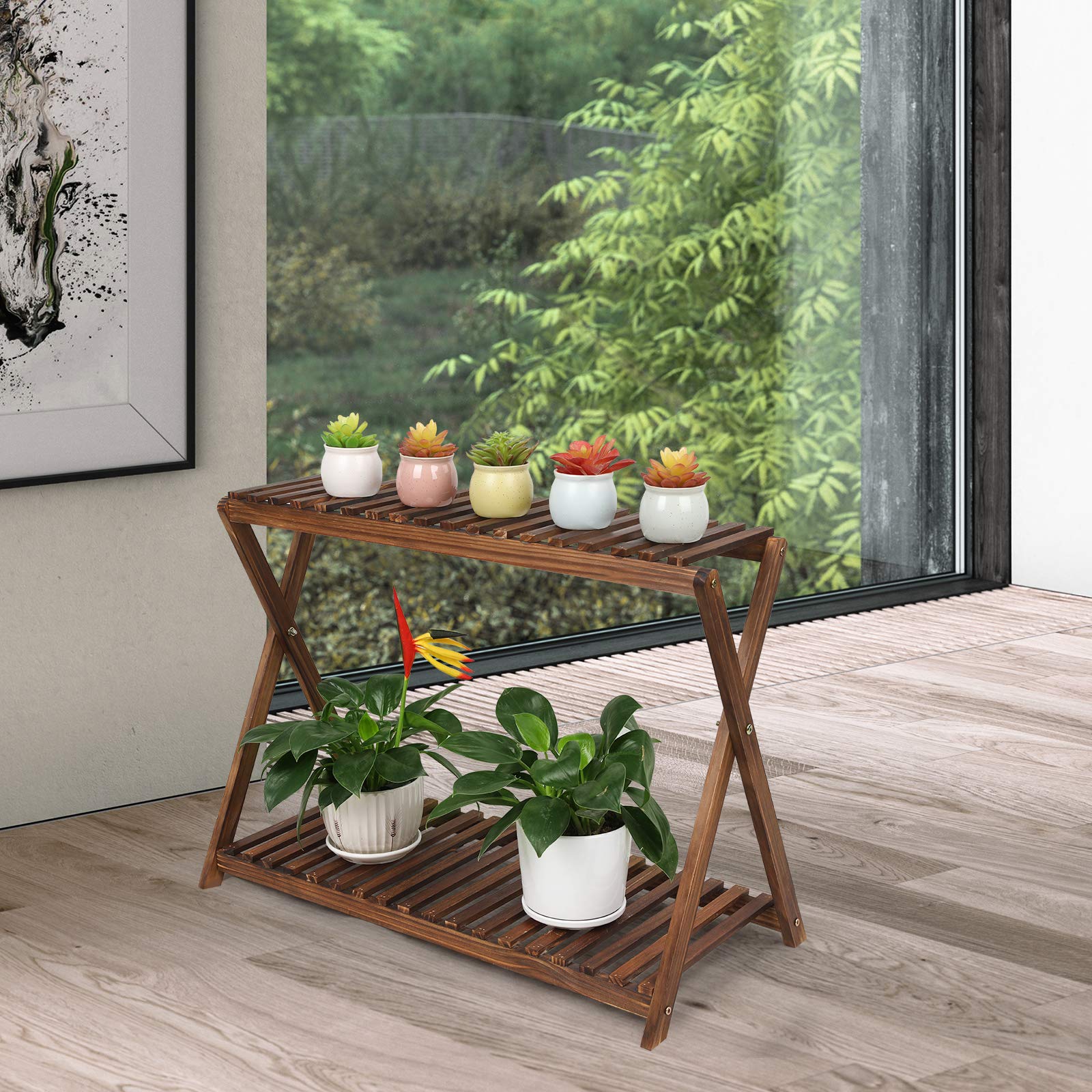 Tovacu on a balcony with plants showing decorative outdoor display benefit