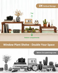 Tovacu shelf depth with 5-inch pot illustrating roomy support for larger plants