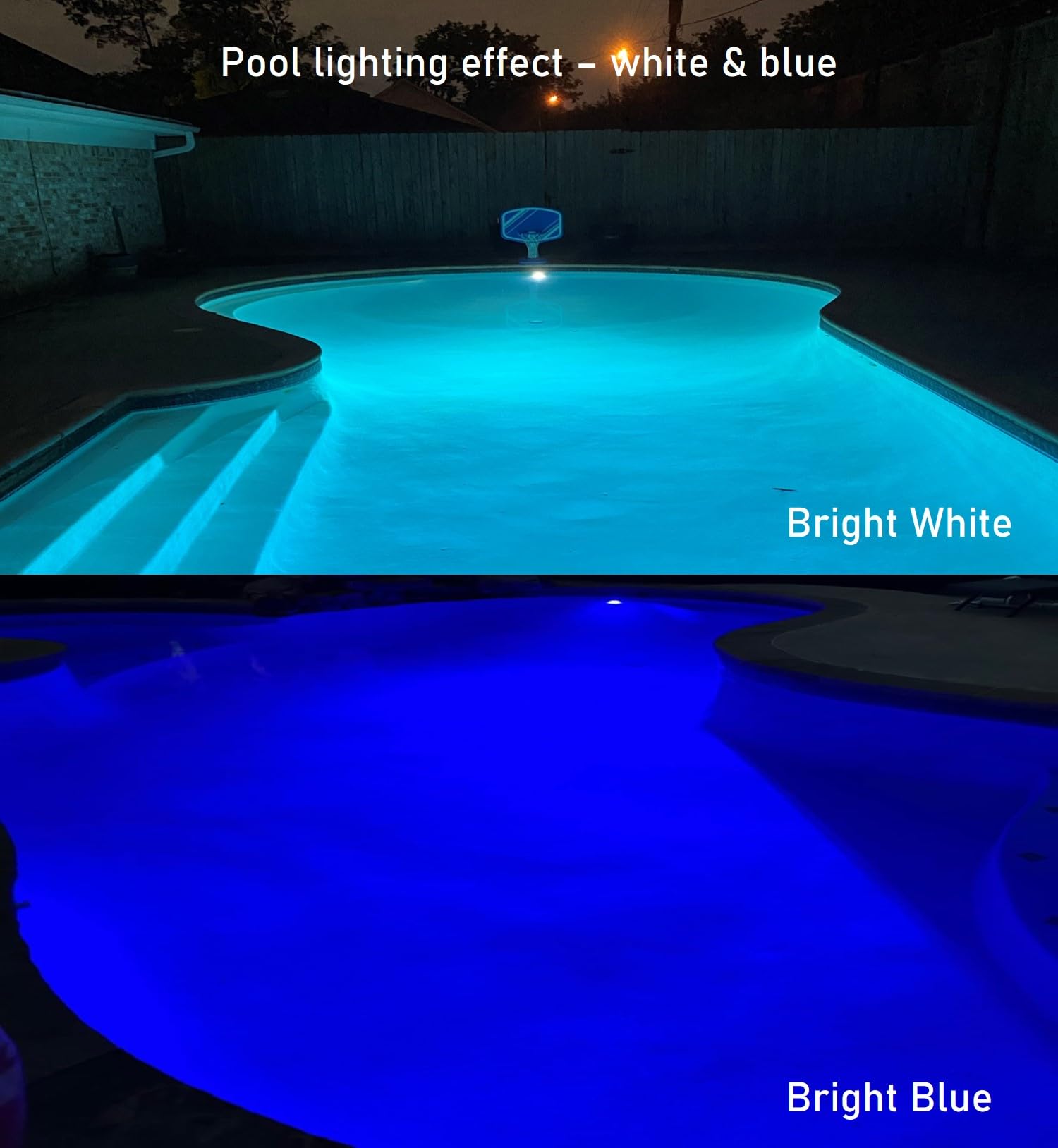 TOVEENEN installed in an inground pool at night, providing bright clear illumination