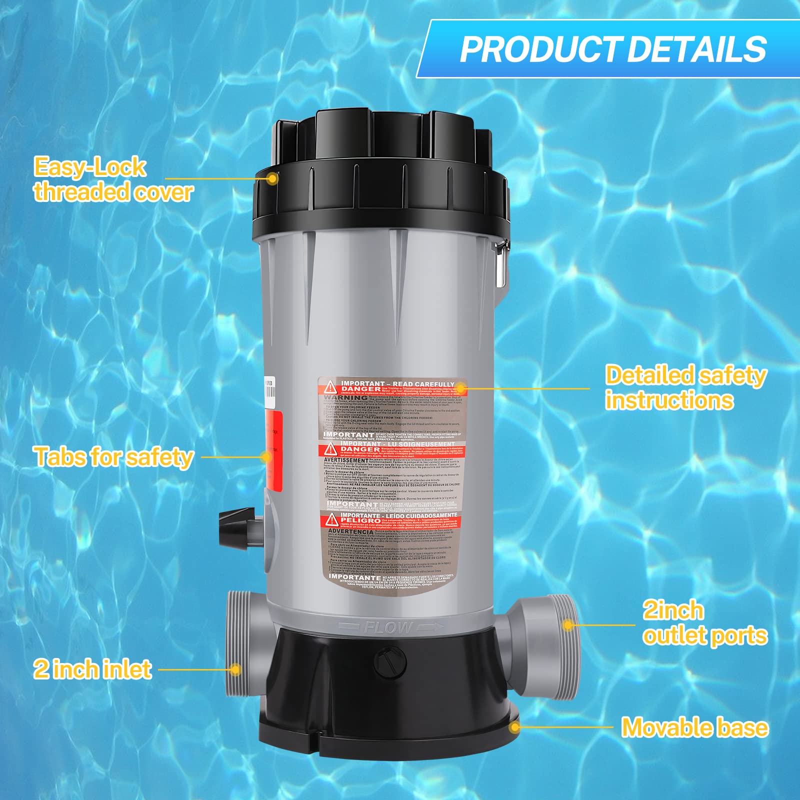 TOVEN-RV dual-thread inlet and outlet ports clear for correct piping match benefit