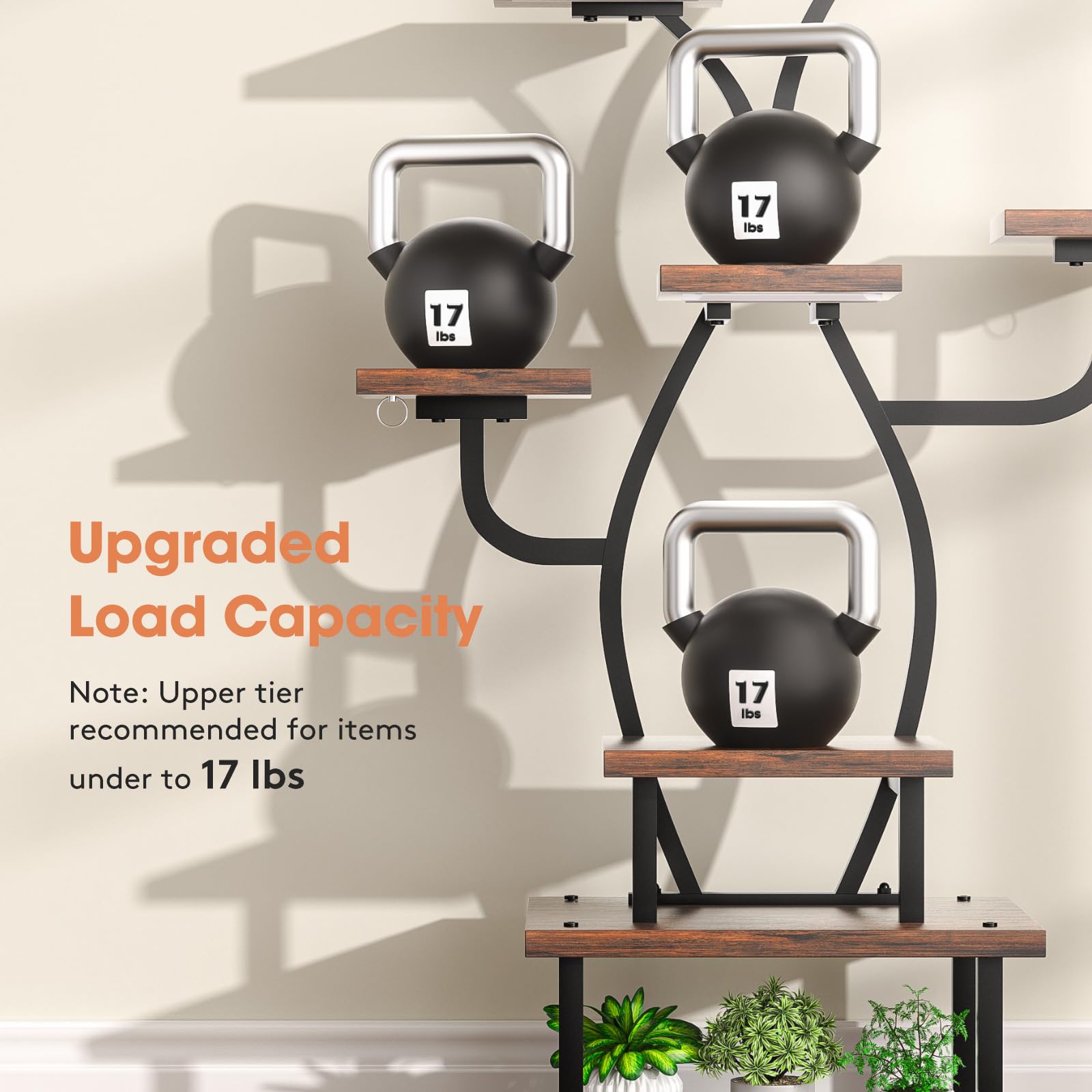 Tovve hanging hook with planter demonstrating extra hanging display option