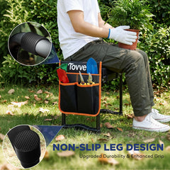 Tovve garden seat in use reducing bending while pruning plants