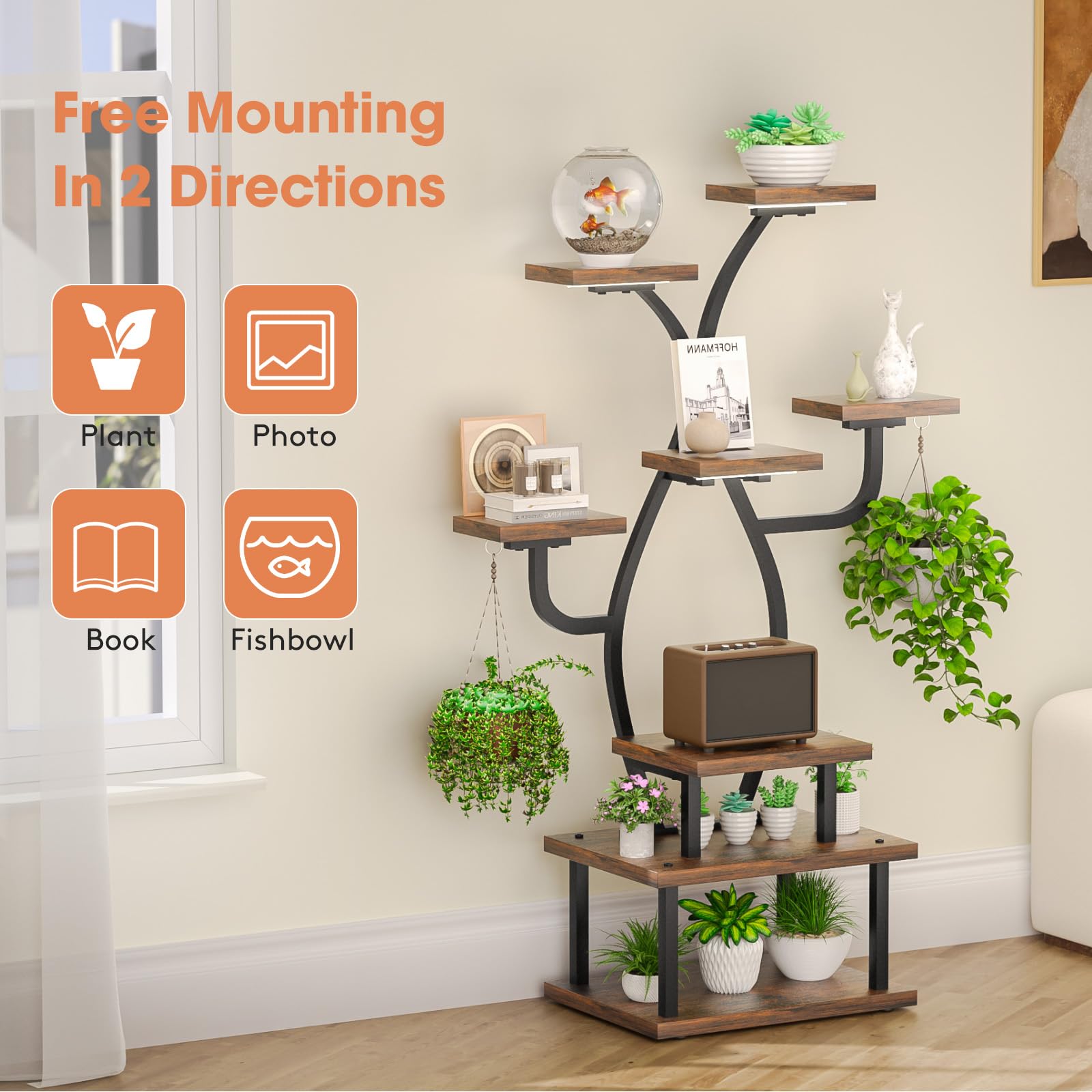 Tovve shelf tier with potted plants illustrating organized multi-level display
