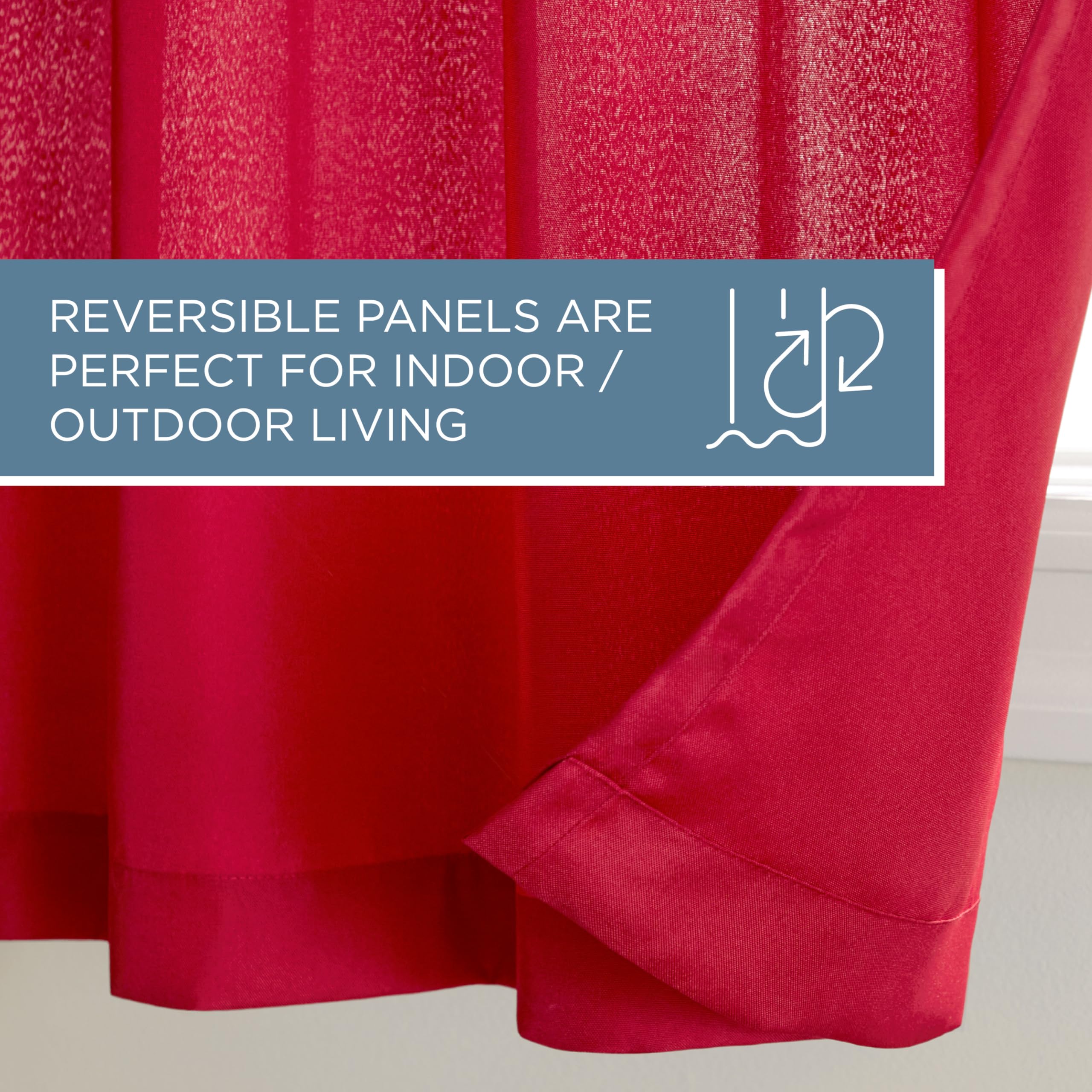 TOWN & COUNTRY BASICS curtains installed on covered patio adding privacy and sun control