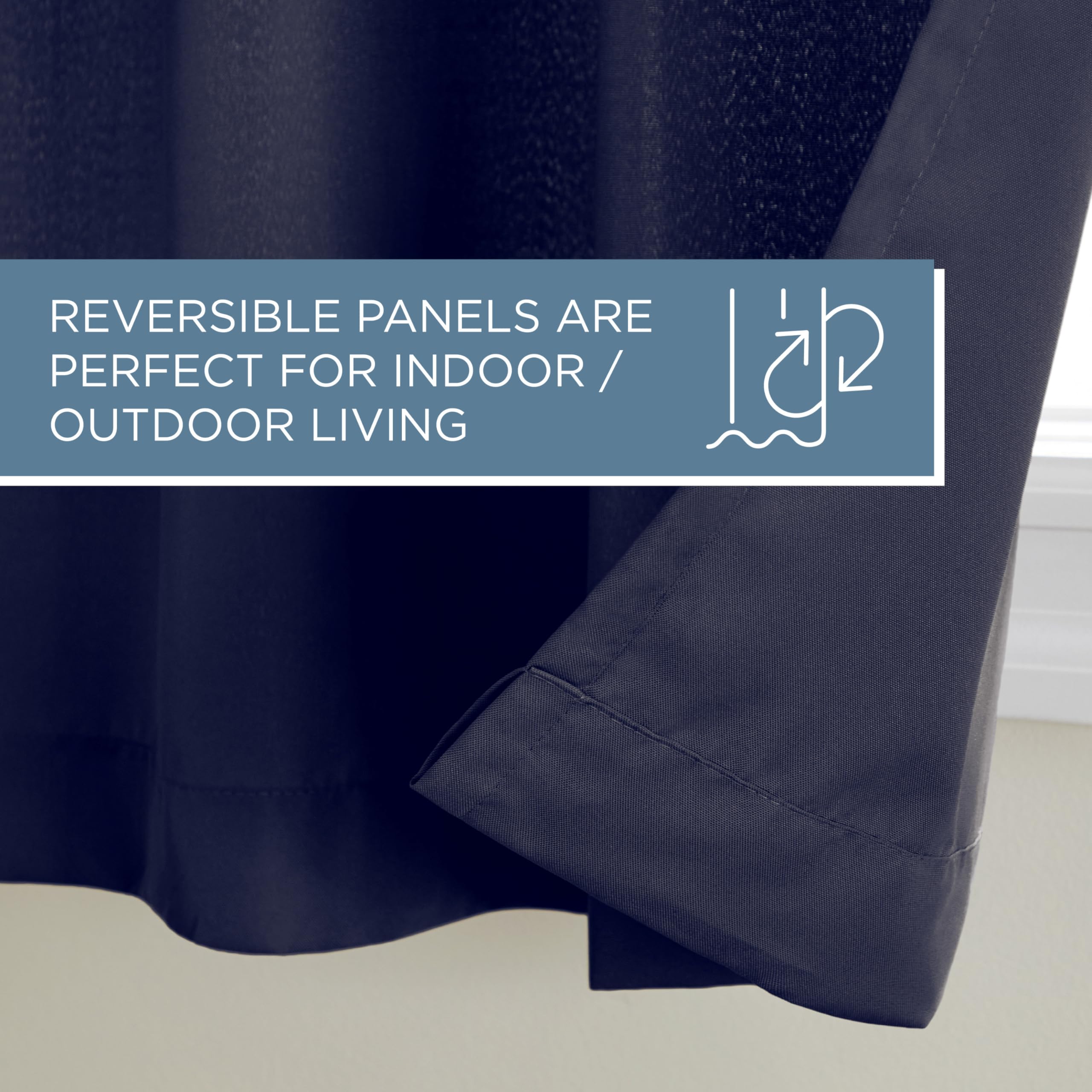 TOWN & COUNTRY BASICS hanging on rod showing fit for 1.25 inch diameter rods