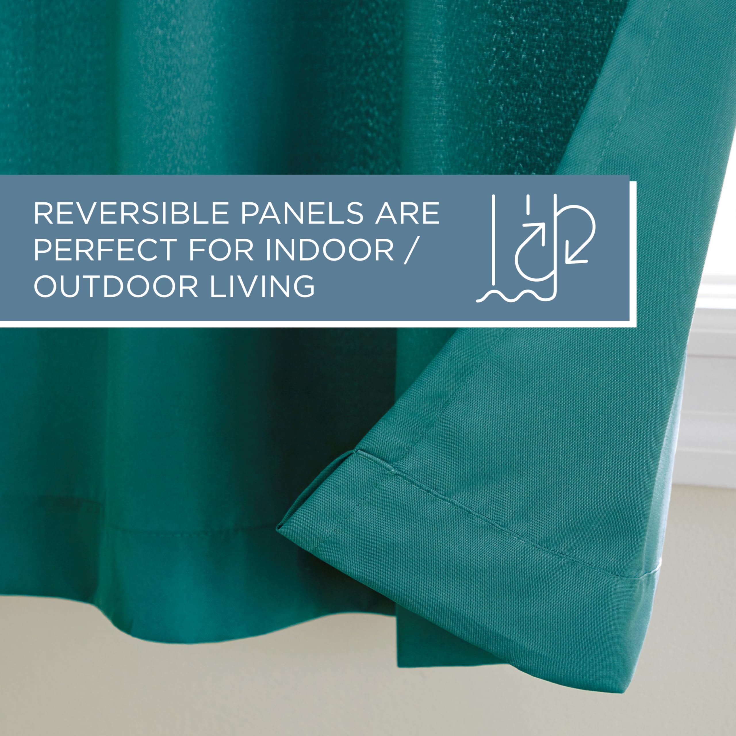 TOWN & COUNTRY BASICS curtains framing a patio showing privacy and filtered light