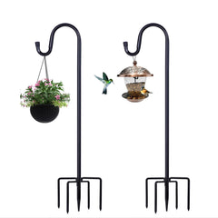 ToyHotels shepherd hooks front view showing two poles and tidy outdoor display benefit