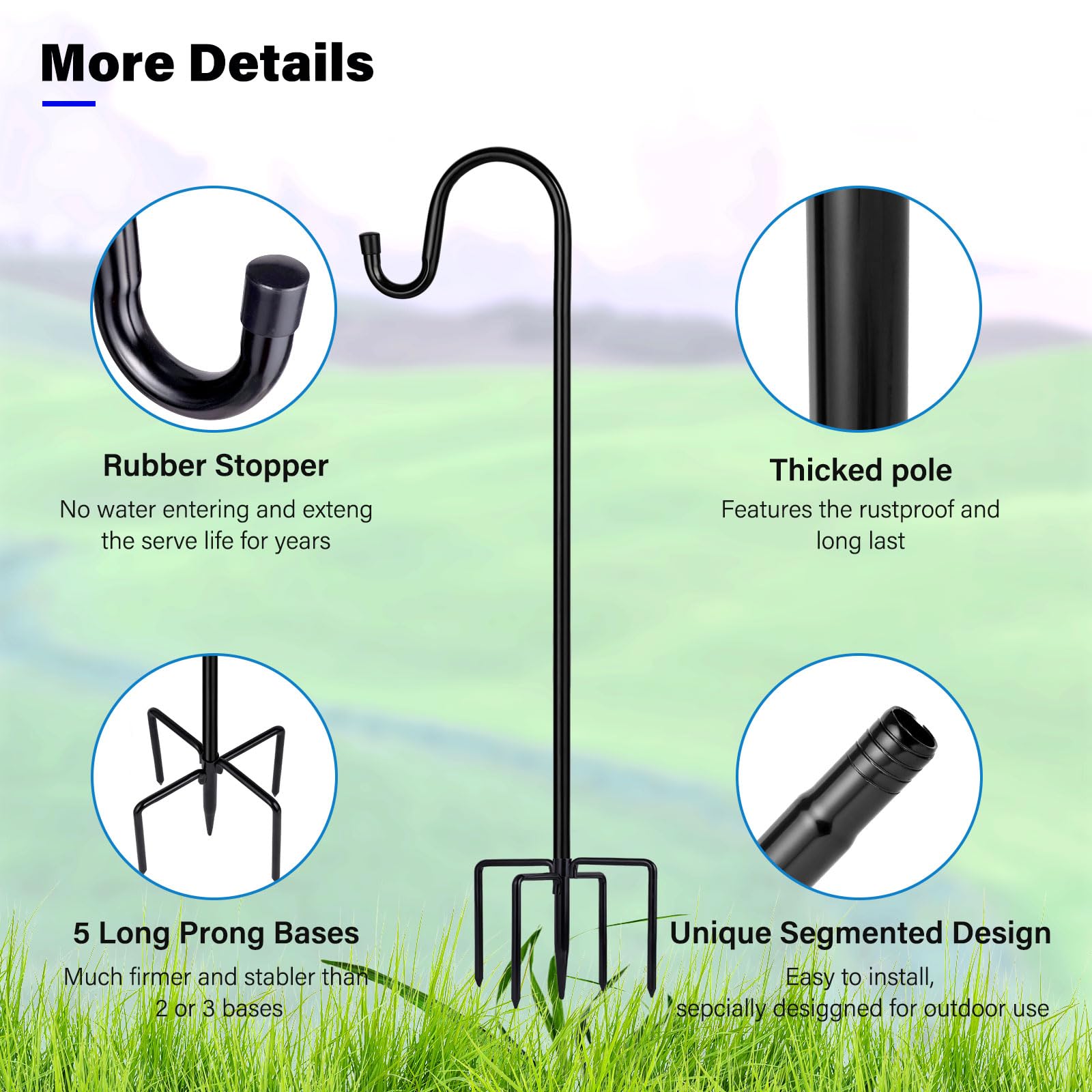 ToyHotels hook top detail highlighting sturdy curve and hanging eye, supports feeders securely