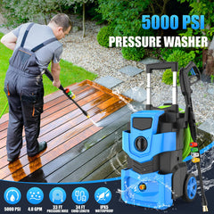 Toyqqeow hose reel and telescoping handle with mobility for easier transport and storage