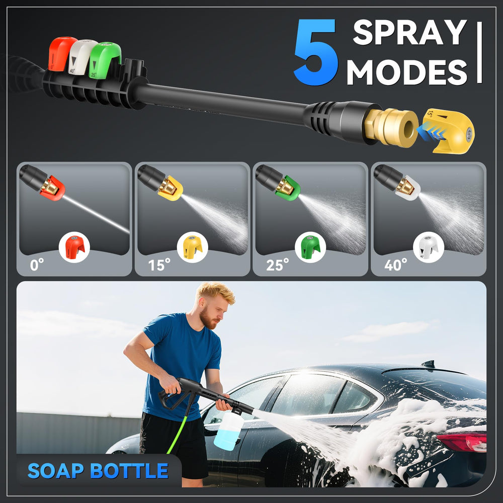 Toyqqeow set of four quick-connect nozzles for targeted cleaning and versatile spray patterns