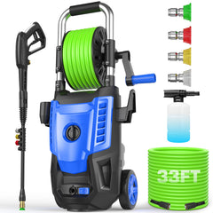 Toyqqeow pressure washer front view showing controls and sturdy design for easy use