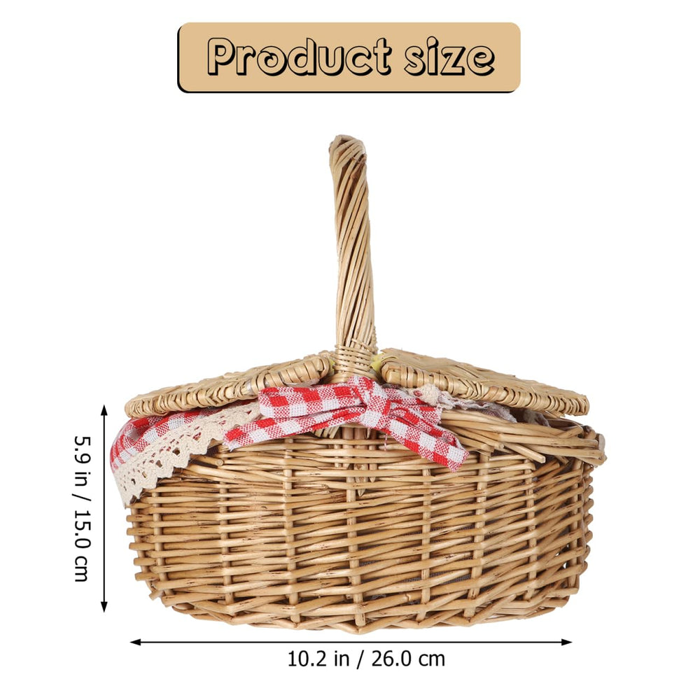 Toyvian basket on picnic blanket illustrating outdoor use and charming styling
