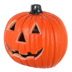 Toyvian front view of pumpkin lantern showing carved face and size benefit
