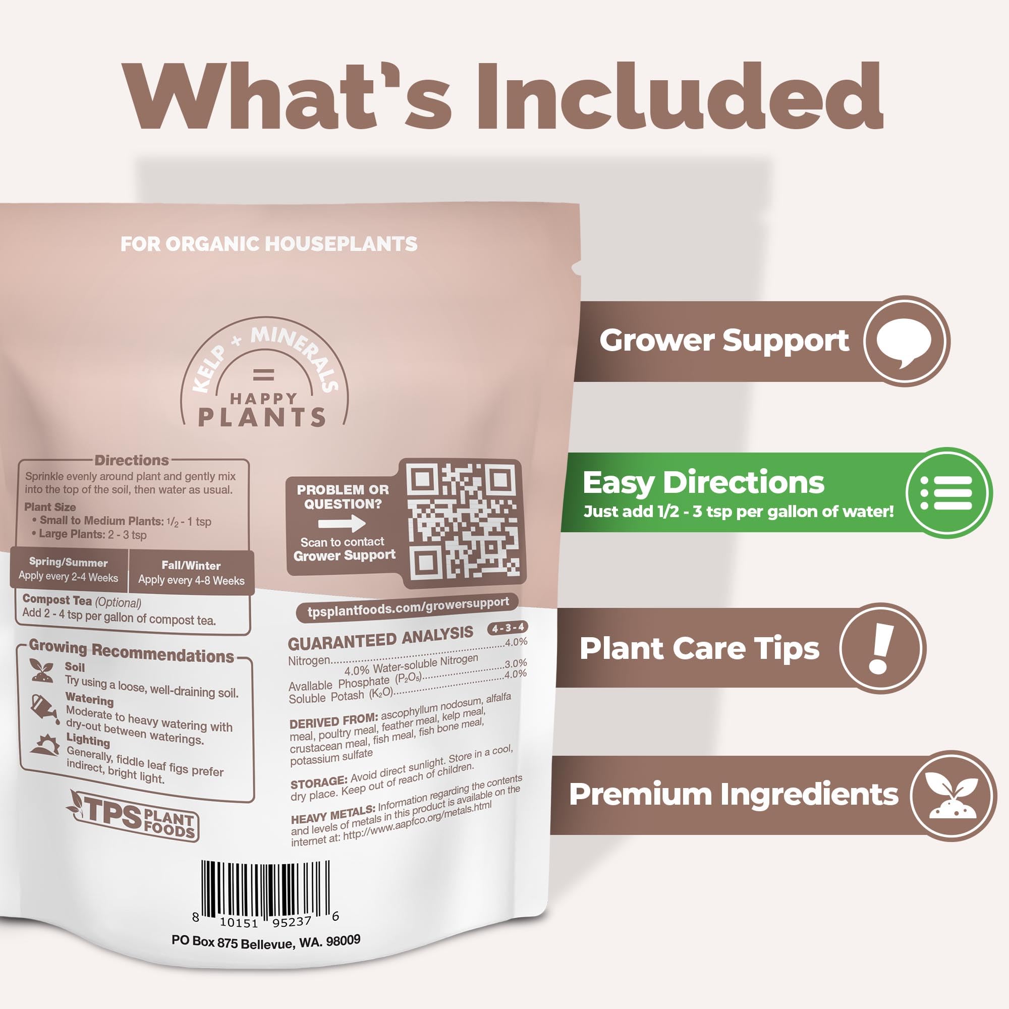 TPS NUTRIENTS granules applied in potted fiddle leaf fig to promote healthier leaves
