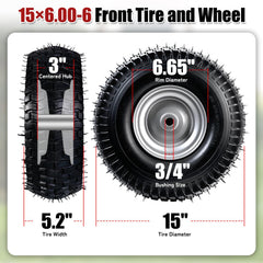 TPXQWL close-up turf tread pattern offering lawn-friendly traction and reduced damage
