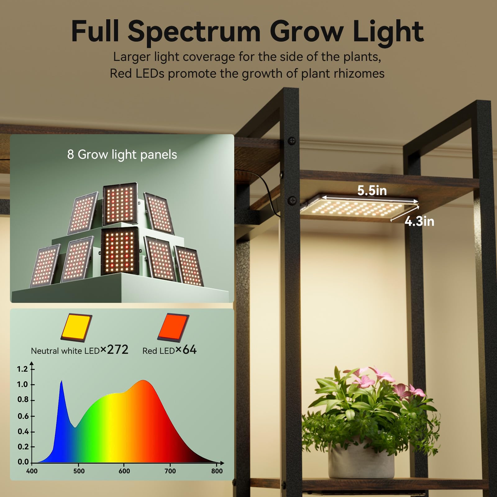TQFLXUJO stand assembled in a room corner, space-saving display benefit