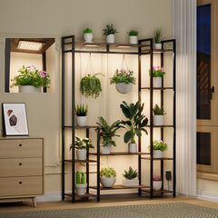 TQFLXUJO front view showing 11 tiers and many plants, clean display benefit
