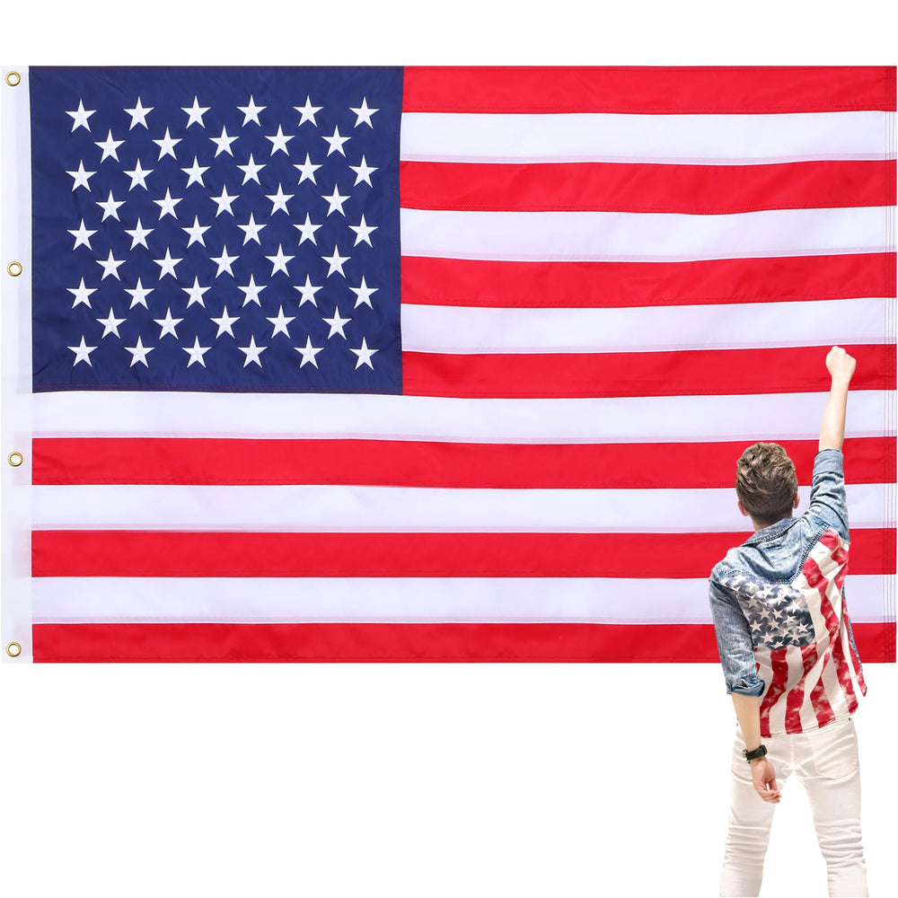 Tradder flag displayed at celebration showing patriotic ambiance and impact